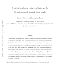 Stratified stochastic variational inference for high-dimensional network
  factor model