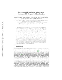 Background Knowledge Injection for Interpretable Sequence Classification