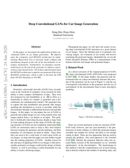 Deep Convolutional GANs for Car Image Generation