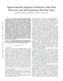 Spatio-temporal Sequence Prediction with Point Processes and
  Self-organizing Decision Trees