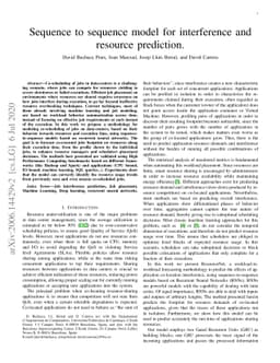 Sequence-to-sequence models for workload interference
