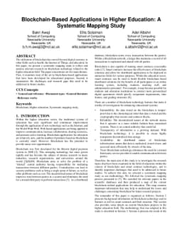 Blockchain-Based Applications in Higher Education: A Systematic Mapping
  Study