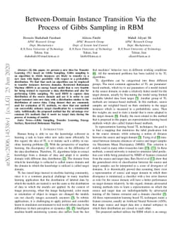 Between-Domain Instance Transition Via the Process of Gibbs Sampling in
  RBM