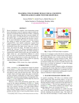 Teaching CNNs to mimic Human Visual Cognitive Process & regularise
  Texture-Shape bias