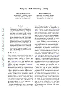 Dialog as a Vehicle for Lifelong Learning