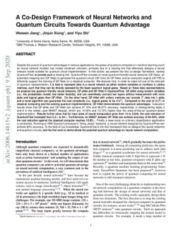 A Co-Design Framework of Neural Networks and Quantum Circuits Towards
  Quantum Advantage