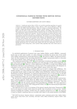 Conditional particle filters with diffuse initial distributions
