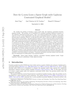 Does the $\ell_1$-norm Learn a Sparse Graph under Laplacian Constrained
  Graphical Models?