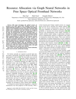 Resource Allocation via Graph Neural Networks in Free Space Optical
  Fronthaul Networks