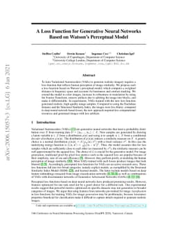 A Loss Function for Generative Neural Networks Based on Watson's
  Perceptual Model