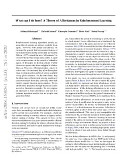 What can I do here? A Theory of Affordances in Reinforcement Learning