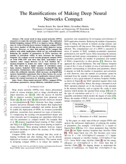 The Ramifications of Making Deep Neural Networks Compact