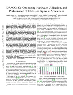 DRACO: Co-Optimizing Hardware Utilization, and Performance of DNNs on
  Systolic Accelerator