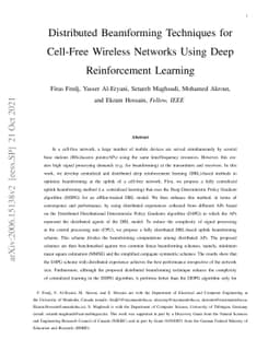 Distributed Uplink Beamforming in Cell-Free Networks Using Deep
  Reinforcement Learning