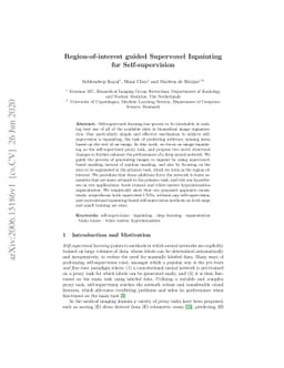 Region-of-interest guided Supervoxel Inpainting for Self-supervision