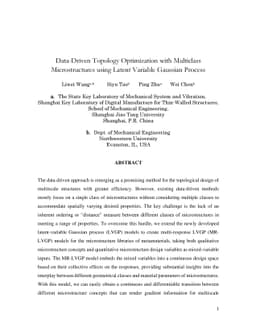 Data-Driven Topology Optimization with Multiclass Microstructures using
  Latent Variable Gaussian Process