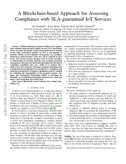 A Blockchain-based Approach for Assessing Compliance with SLA-guaranteed
  IoT Services