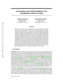 Uncertainty-aware Self-training for Text Classification with Few Labels