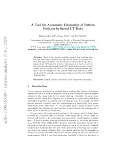 A Tool for Automatic Estimation of Patient Position in Spinal CT Data