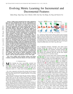 Evolving Metric Learning for Incremental and Decremental Features