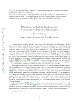 String-based methods for tonal harmony: A corpus study of Haydn's string
  quartets