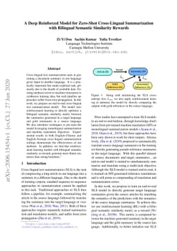 A Deep Reinforced Model for Zero-Shot Cross-Lingual Summarization with
  Bilingual Semantic Similarity Rewards