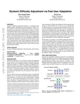 Dynamic Difficulty Adjustment via Fast User Adaptation