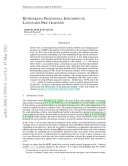 Rethinking Positional Encoding in Language Pre-training
