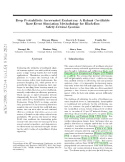 Deep Probabilistic Accelerated Evaluation: A Robust Certifiable
  Rare-Event Simulation Methodology for Black-Box Safety-Critical Systems