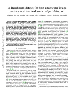 A Benchmark dataset for both underwater image enhancement and underwater
  object detection