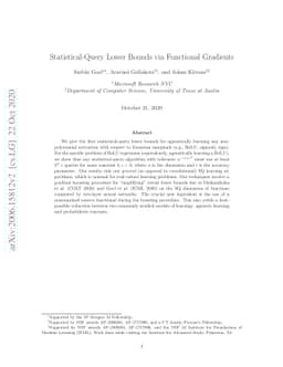 Statistical-Query Lower Bounds via Functional Gradients