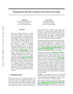 Propagation for Dynamic Continuous Time Chain Event Graphs