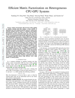 Efficient Matrix Factorization on Heterogeneous CPU-GPU Systems
