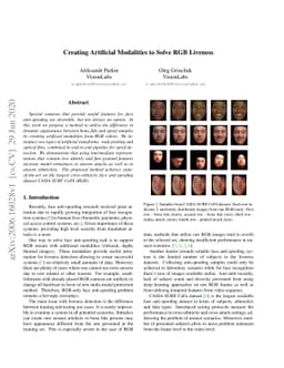 Creating Artificial Modalities to Solve RGB Liveness
