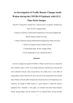 An Investigation of Traffic Density Changes inside Wuhan during the
  COVID-19 Epidemic with GF-2 Time-Series Images
