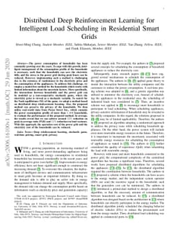 Distributed Deep Reinforcement Learning for Intelligent Load Scheduling
  in Residential Smart Grids