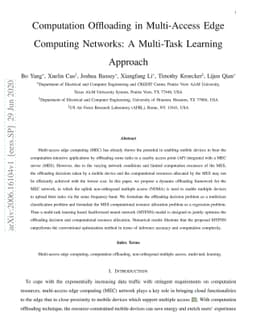 Computation Offloading in Multi-Access Edge Computing Networks: A
  Multi-Task Learning Approach