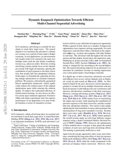 Dynamic Knapsack Optimization Towards Efficient Multi-Channel Sequential
  Advertising