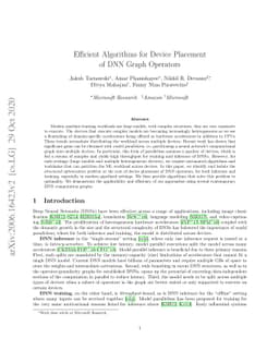 Efficient Algorithms for Device Placement of DNN Graph Operators