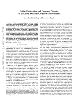 Online Exploration and Coverage Planning in Unknown Obstacle-Cluttered
  Environments