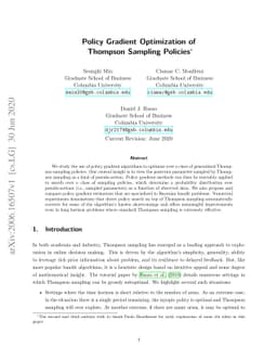 Policy Gradient Optimization of Thompson Sampling Policies