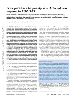 From predictions to prescriptions: A data-driven response to COVID-19