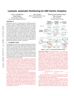 Lachesis: Automatic Partitioning for UDF-Centric Analytics