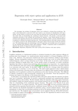 Regression with reject option and application to kNN