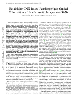 Rethinking CNN-Based Pansharpening: Guided Colorization of Panchromatic
  Images via GANs