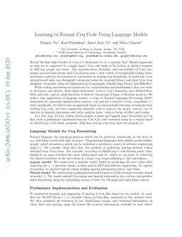 Learning to Format Coq Code Using Language Models