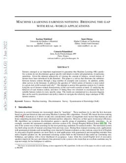 Machine learning fairness notions: Bridging the gap with real-world
  applications