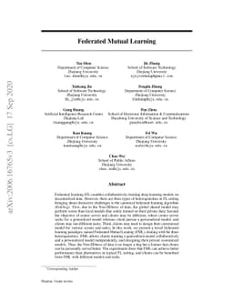 Federated Mutual Learning