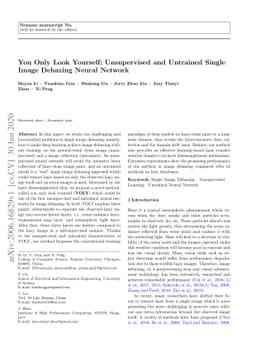 You Only Look Yourself: Unsupervised and Untrained Single Image Dehazing
  Neural Network
