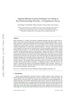 Applying Machine Learning Techniques for Caching in Edge Networks: A
  Comprehensive Survey